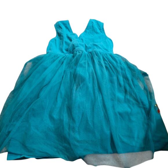 Hanna Andersson Girl’s Teal Summer Dress Soft Tulle Sleeveless Green Sz 8 Fruit - Picture 2 of 6